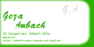 geza ambach business card