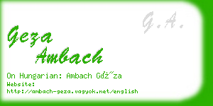 geza ambach business card
